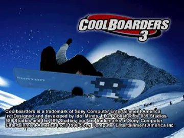 Cool Boarders 3 (US) screen shot title